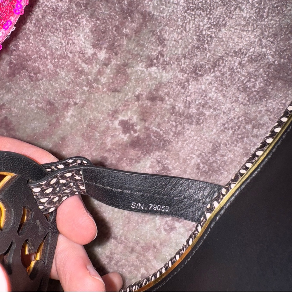 Tory Burch Black and Gold Sandals - Picture 5 of 6